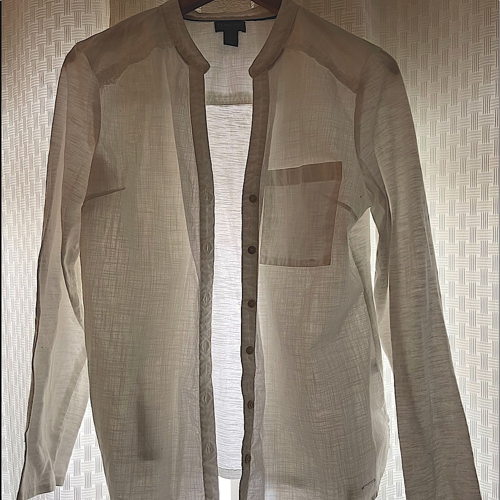 White Button-Down Blouse